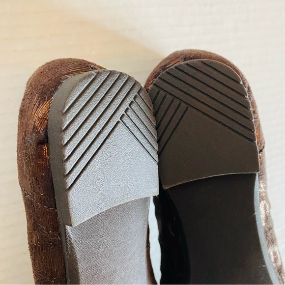 Yellow Box Brown Flats with Gold Accents - Picture 10 of 13